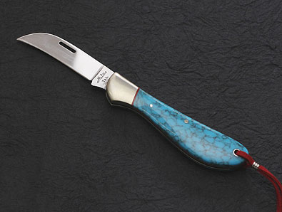 TAKBLADE Couteau de fleuriste manche turquoise 50mm